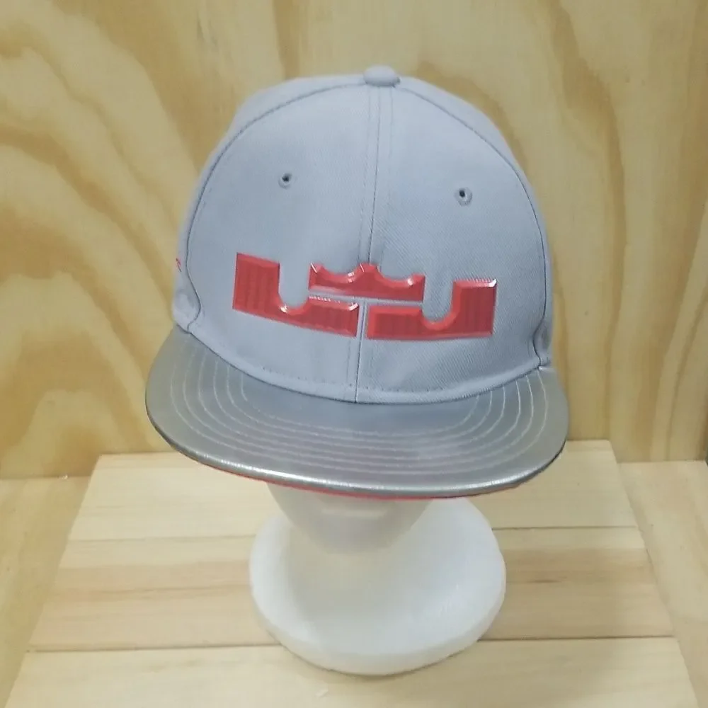 Nike Swoosh Lebron James Logo Hat Cap gray King Crown True Vector Snapback